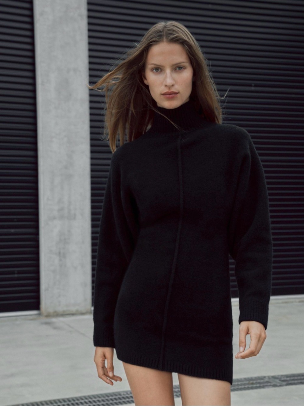 Zara Black Turtleneck Sweater Dress